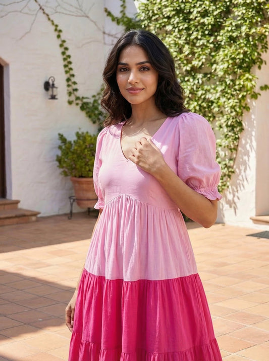 Pink Embellished Rayon Anarkali Gown