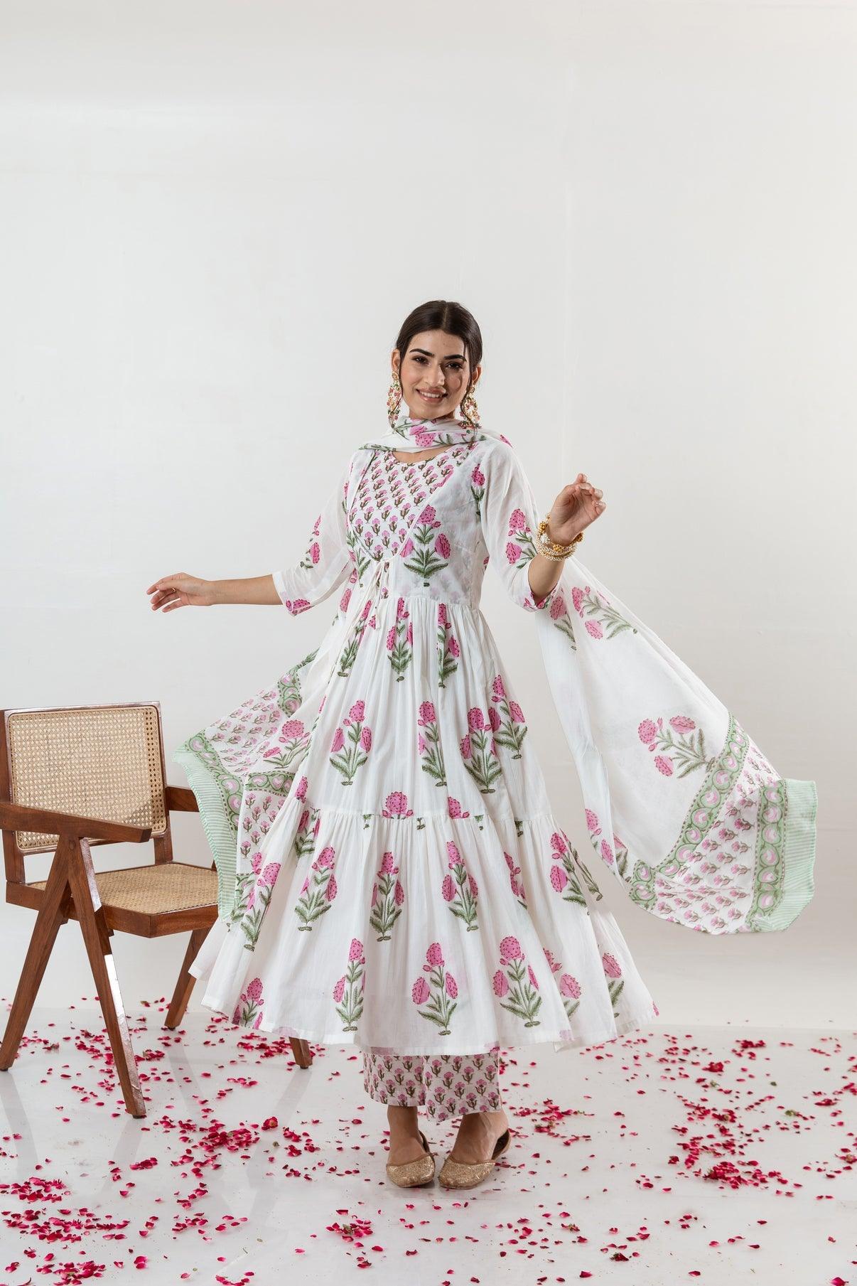 cotton suit dress Cotton Salwar With Pencil Pants & Dupatta Combo L