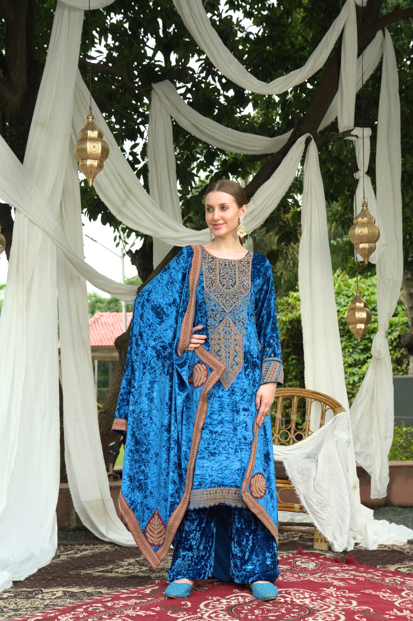 Blue Ivy Designer Velvet Pakistani Suit Set