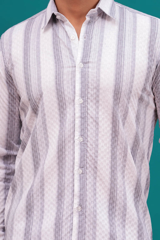 GREY STRIPES BLEND SHIRT