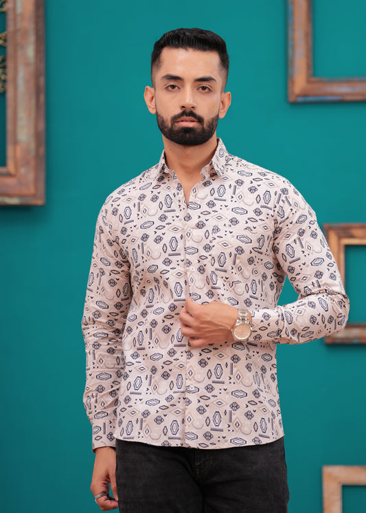 SLIM FIT PRINTED MENS SHIRT