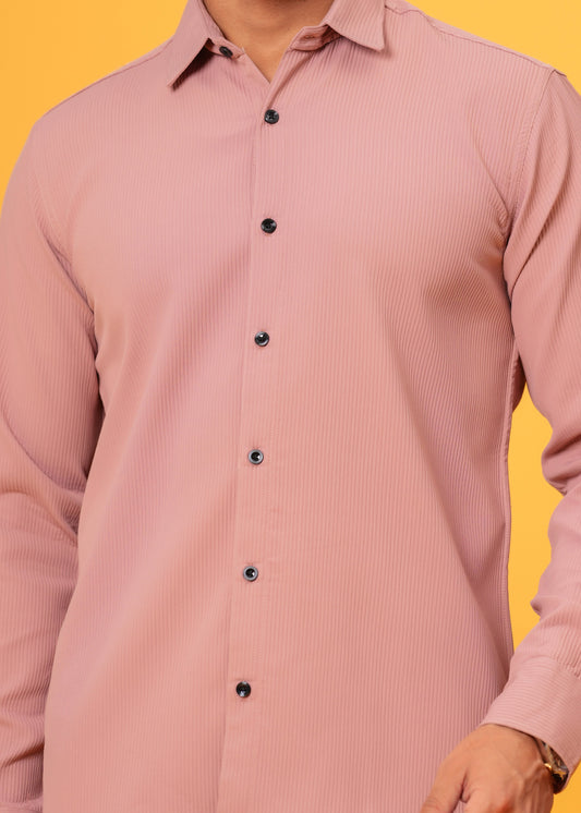 STICK PINK Textured Shirt
