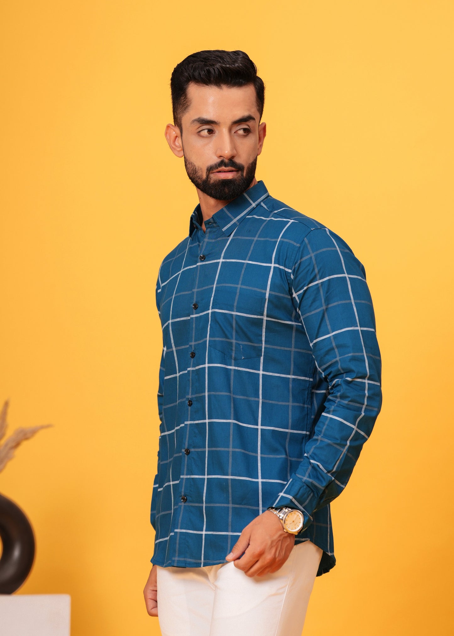 BLUE CHECKS COTTON SHIRT