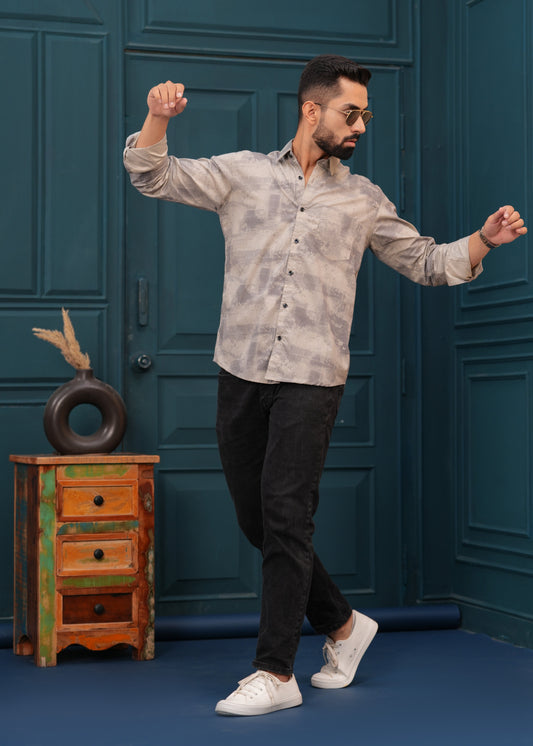 OYSTER BROWN FULL SLEEVES SHIRT