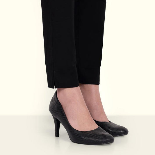 Black Stretchable Cotton Pant