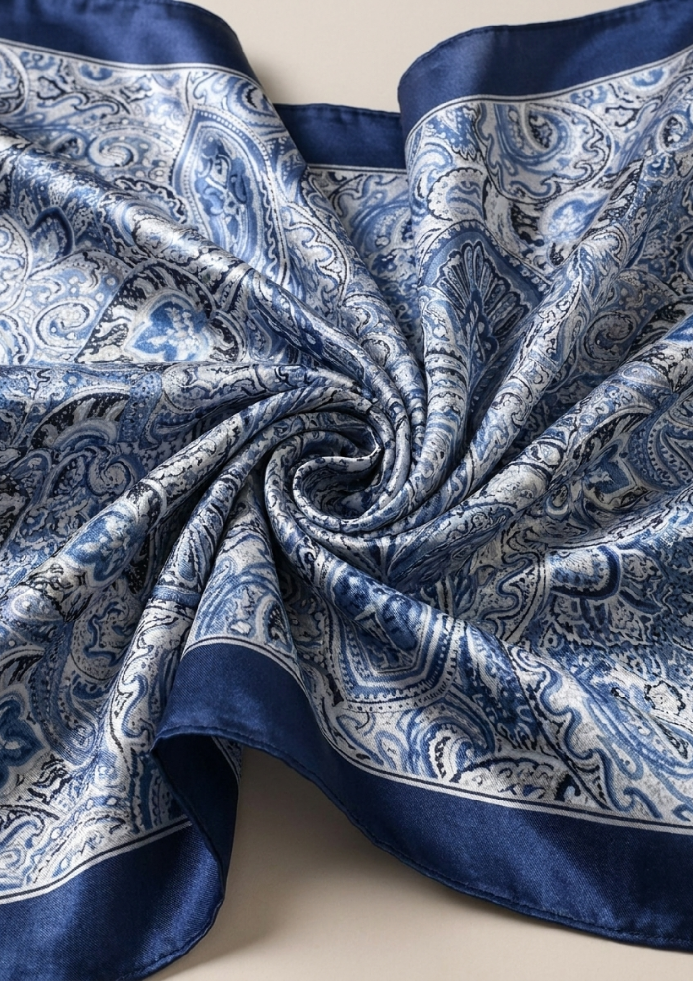 Blue Floral Scarf & Bag Scarf