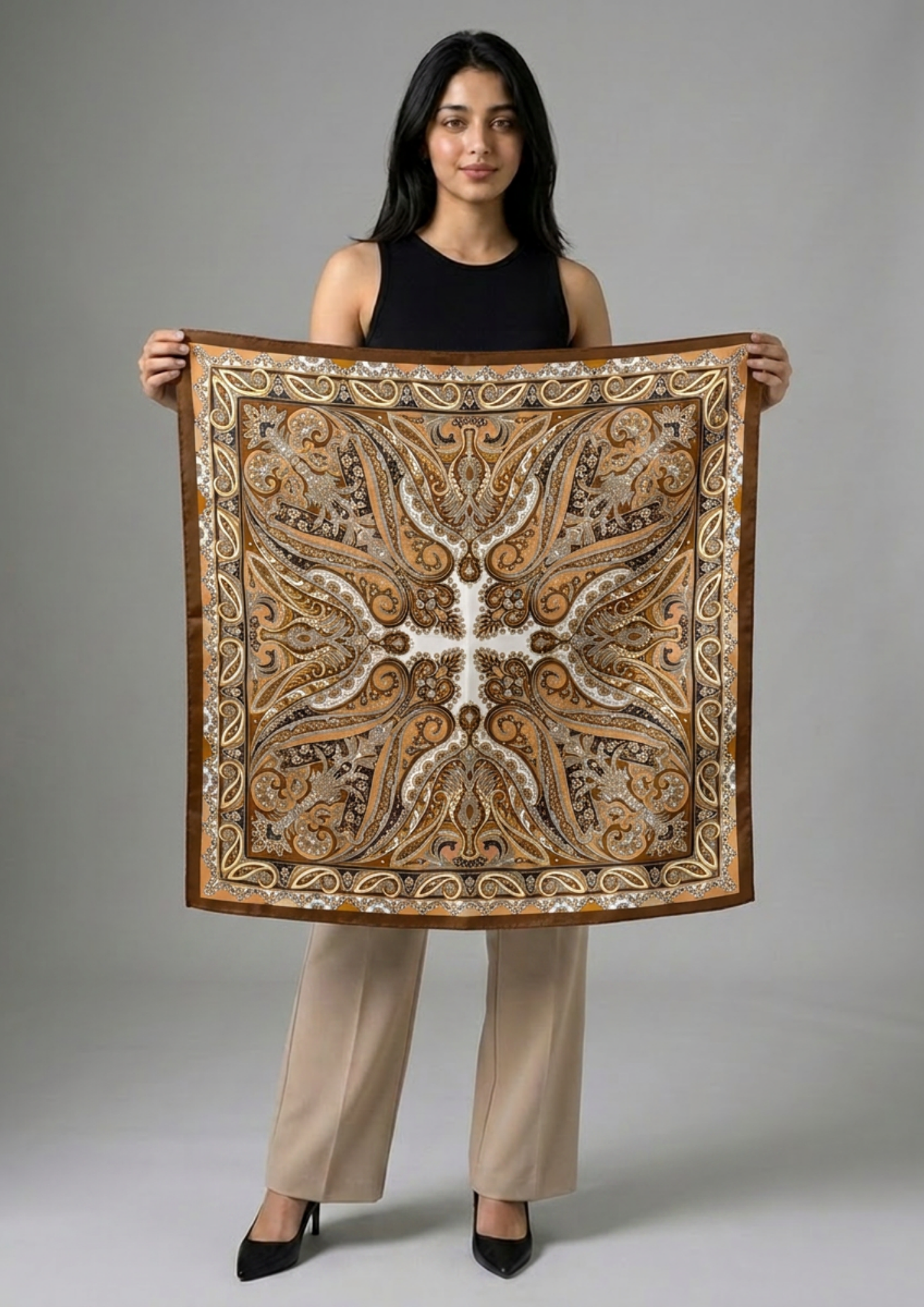 Multicolor Printed Scarf & Bag Scarf