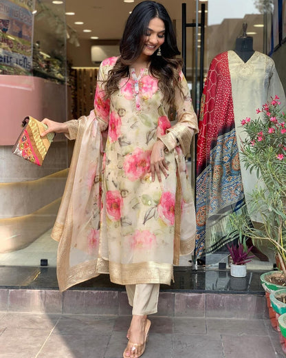 Embroidered Jacquard Suit Set with Dupatta