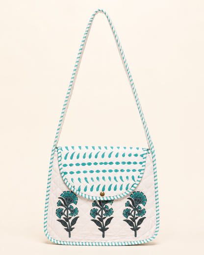 Block Printed Quilted Cotton Shoulder Bag