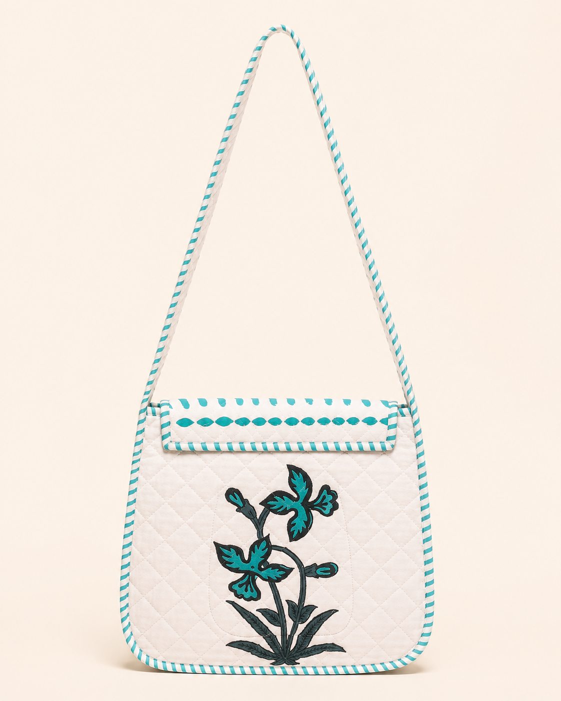 Block Printed Quilted Cotton Shoulder Bag