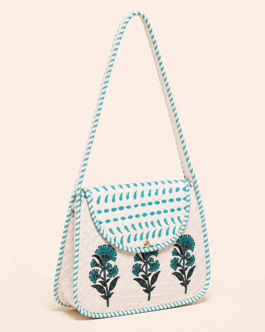 Block Printed Quilted Cotton Shoulder Bag