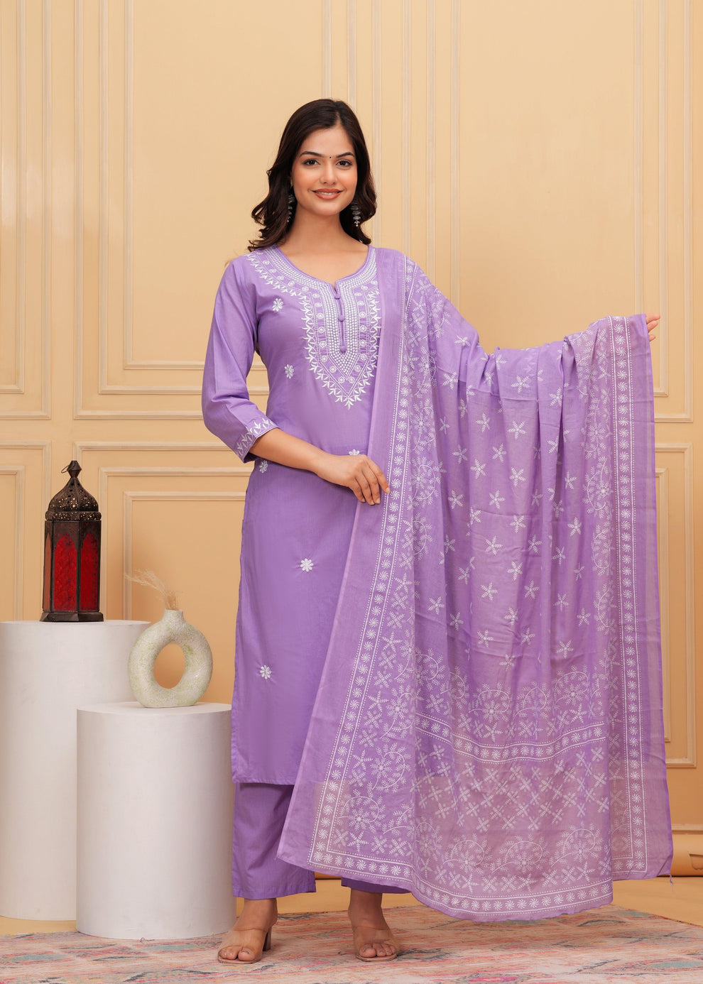 Mulmul Organza Suhana Purple Dupatta main image 0