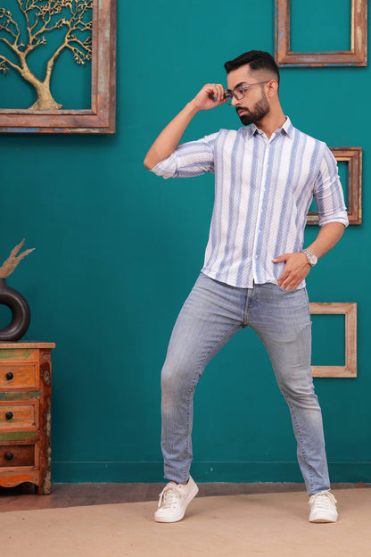 LITE BLUE STRIP LINING SHIRT