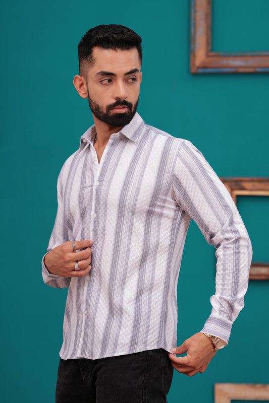 GREY STRIPES BLEND SHIRT
