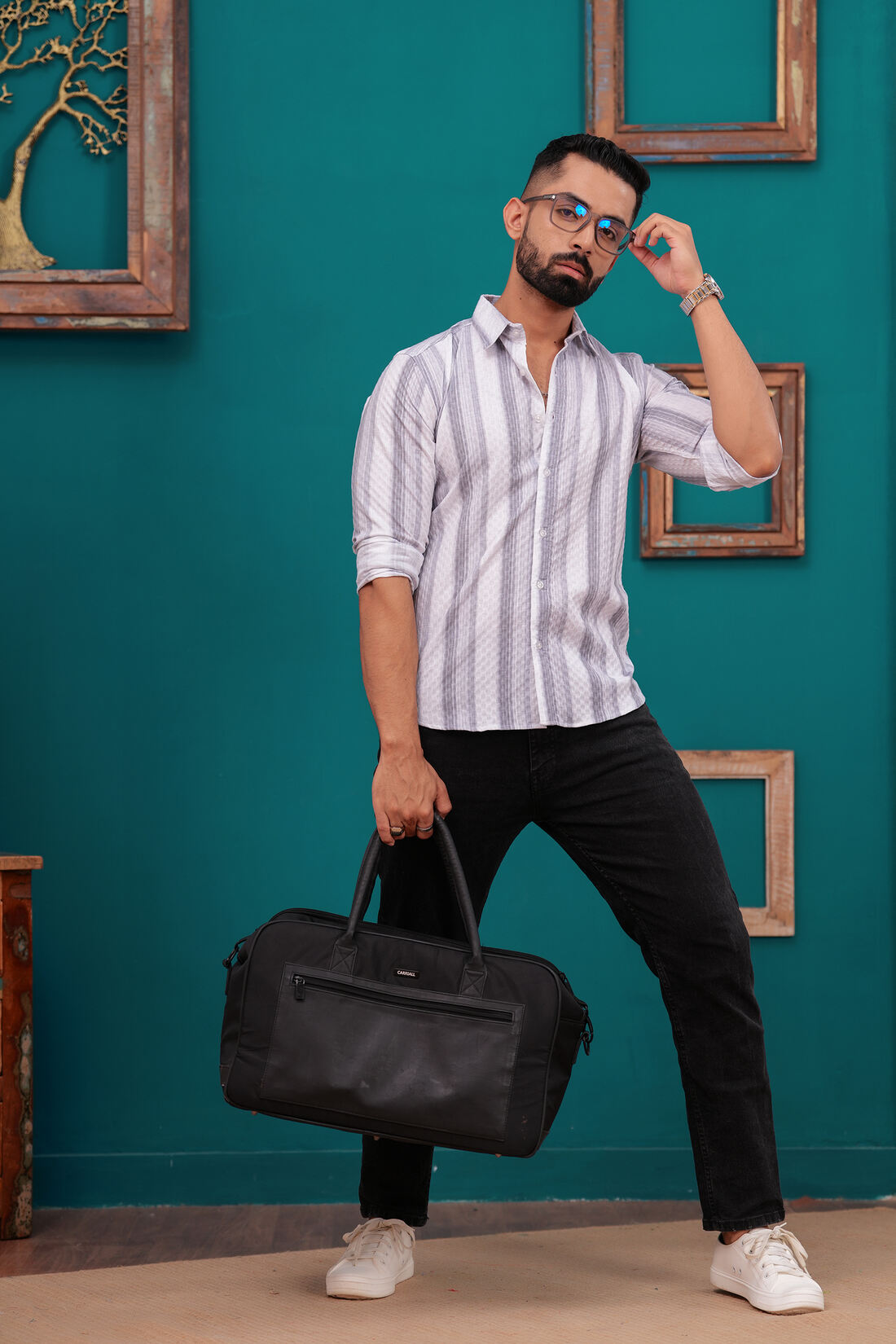 GREY STRIPES BLEND SHIRT