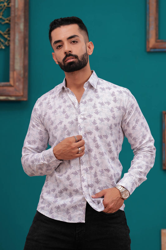 Classic Slim Fit Floral Printed Casual Shirt