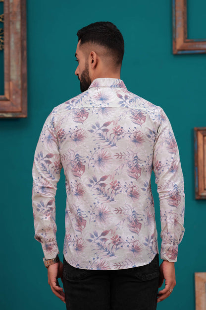 WHITE FLORAL PRINTED SHIRT
