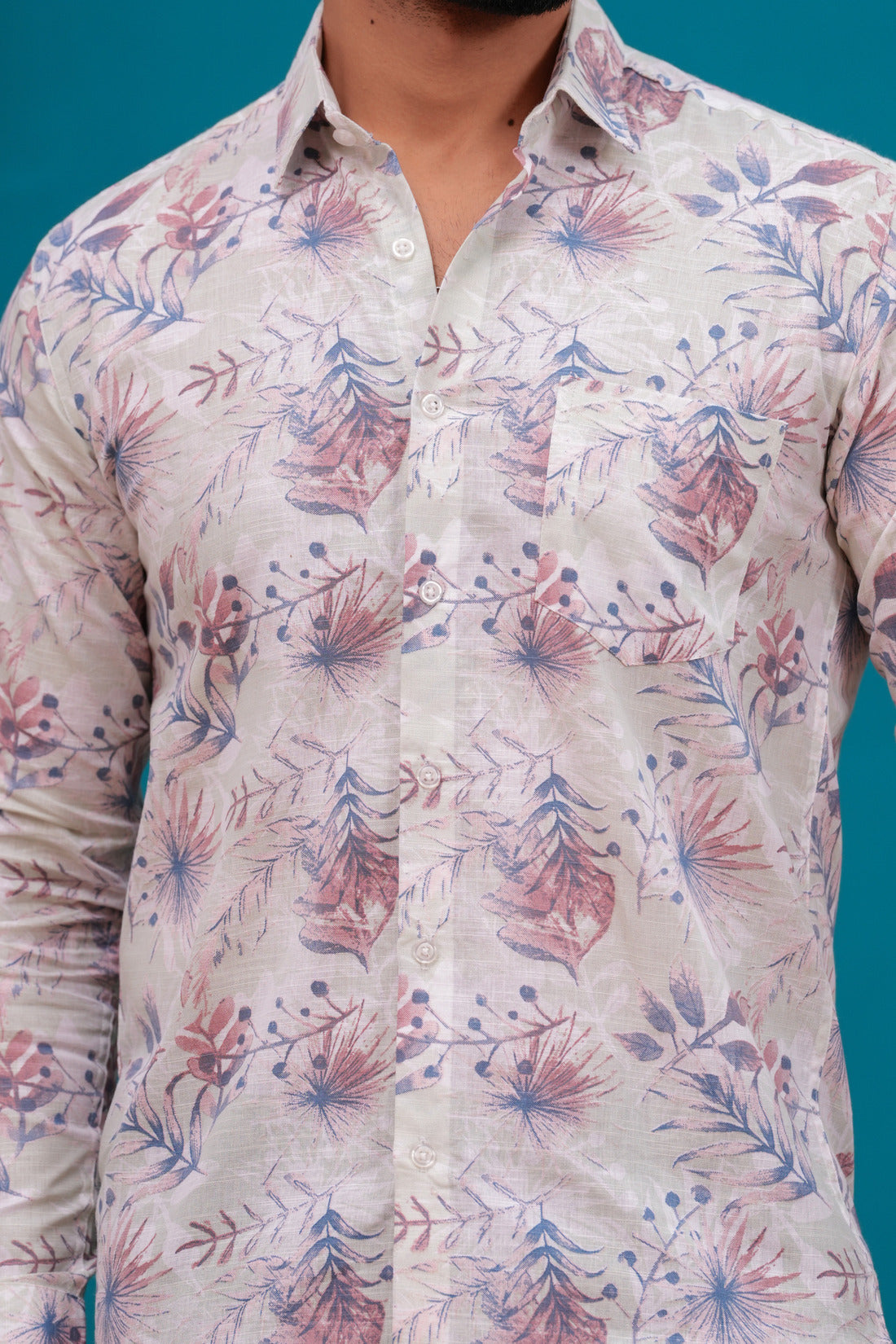 WHITE FLORAL PRINTED SHIRT