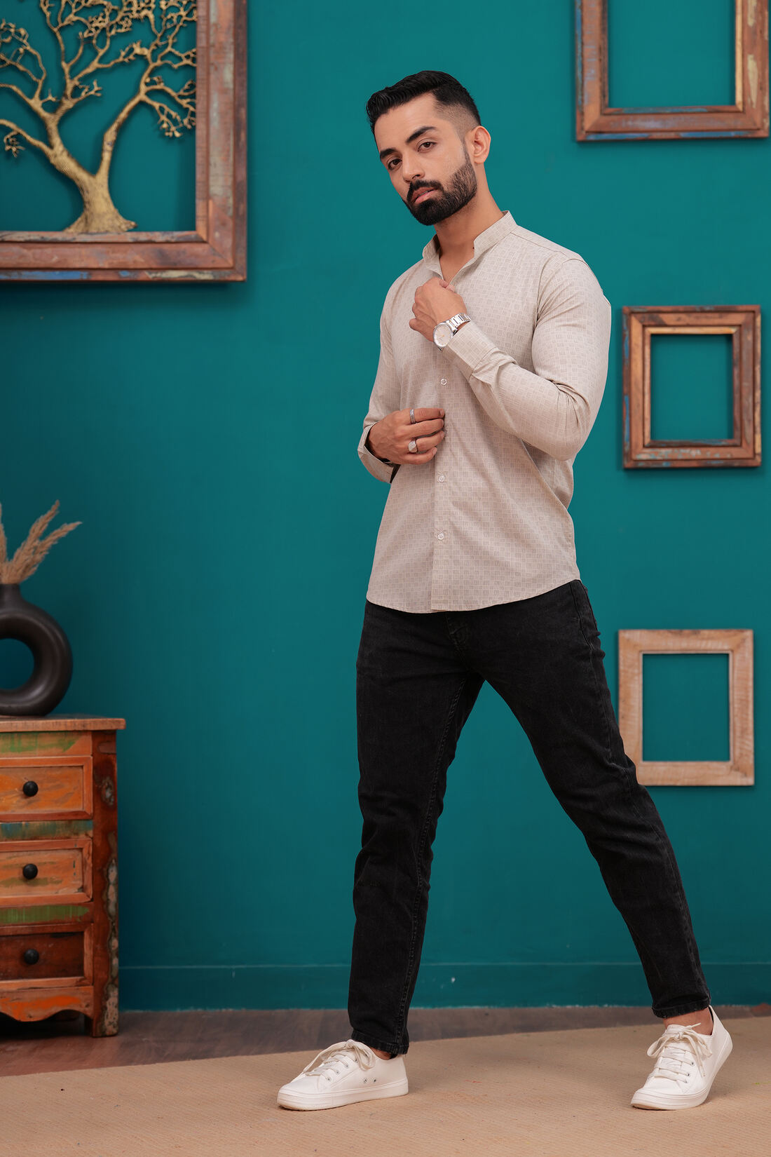 SANDRIFT SELF-DESIGN SHIRT