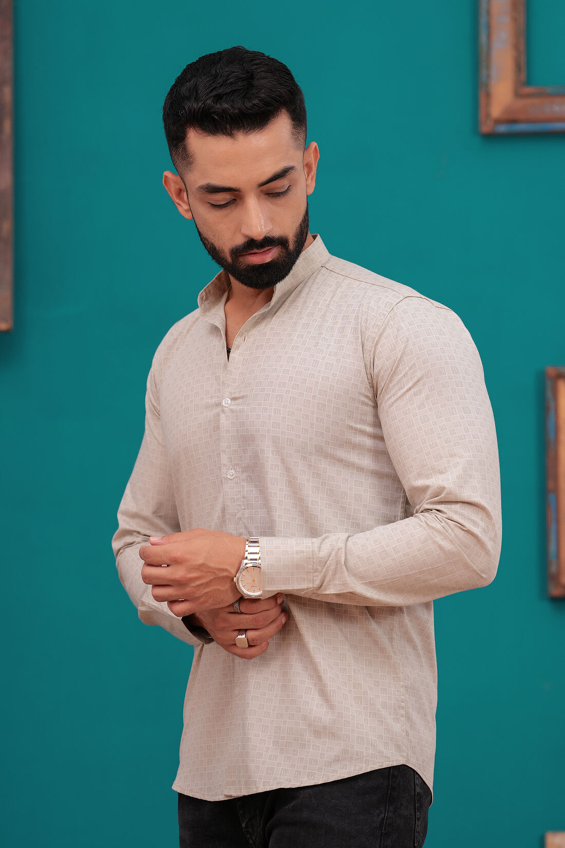 SANDRIFT SELF-DESIGN SHIRT