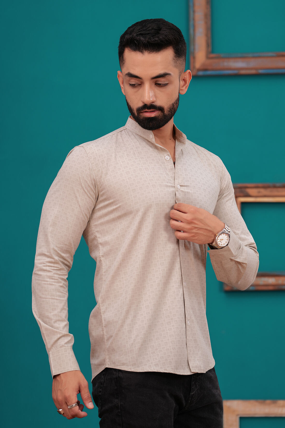 SANDRIFT SELF-DESIGN SHIRT