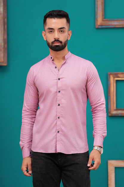 PINK LINEN BLEND SHIRT