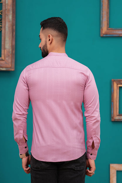 PINK LINEN BLEND SHIRT