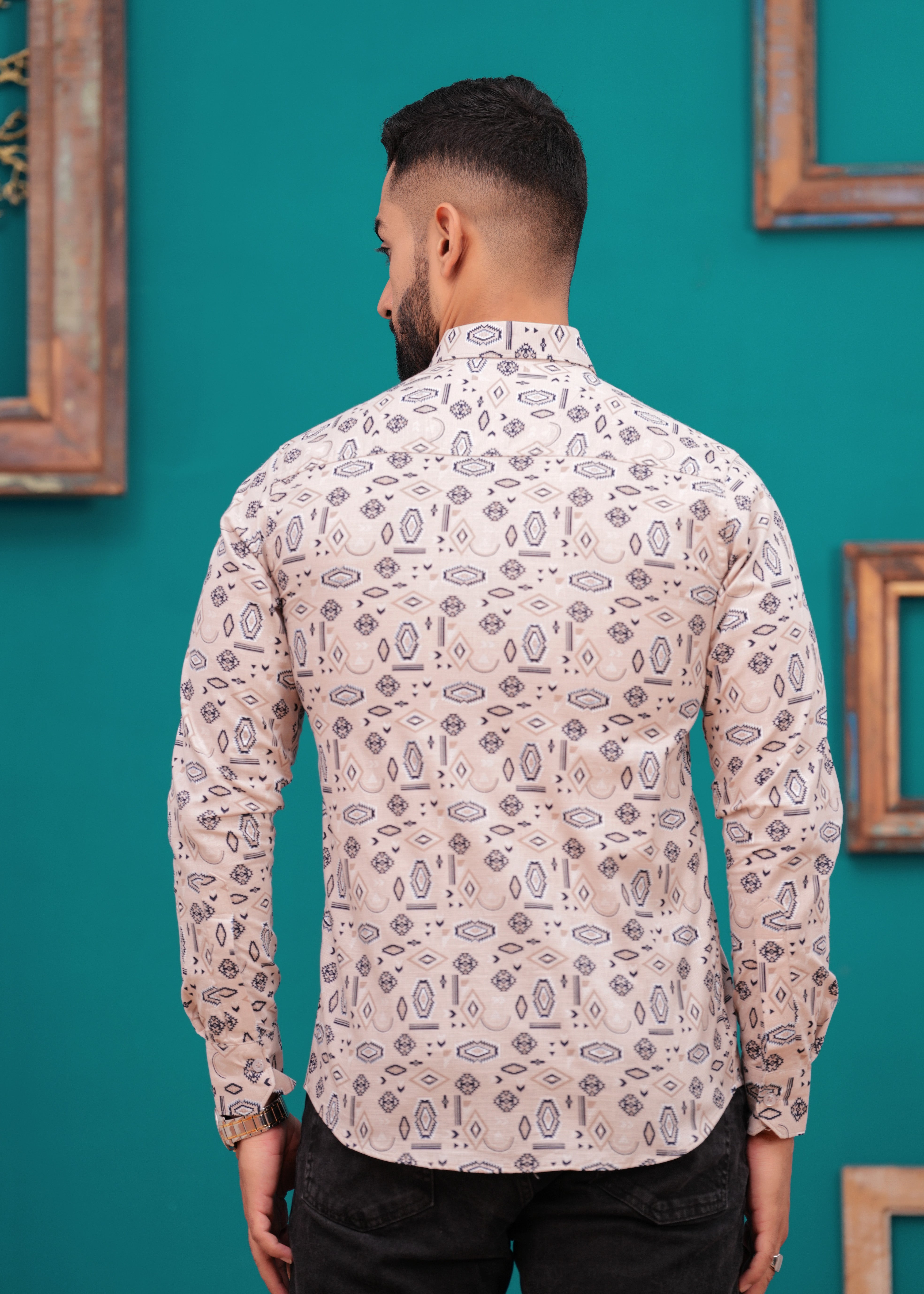SLIM FIT PRINTED MENS SHIRT