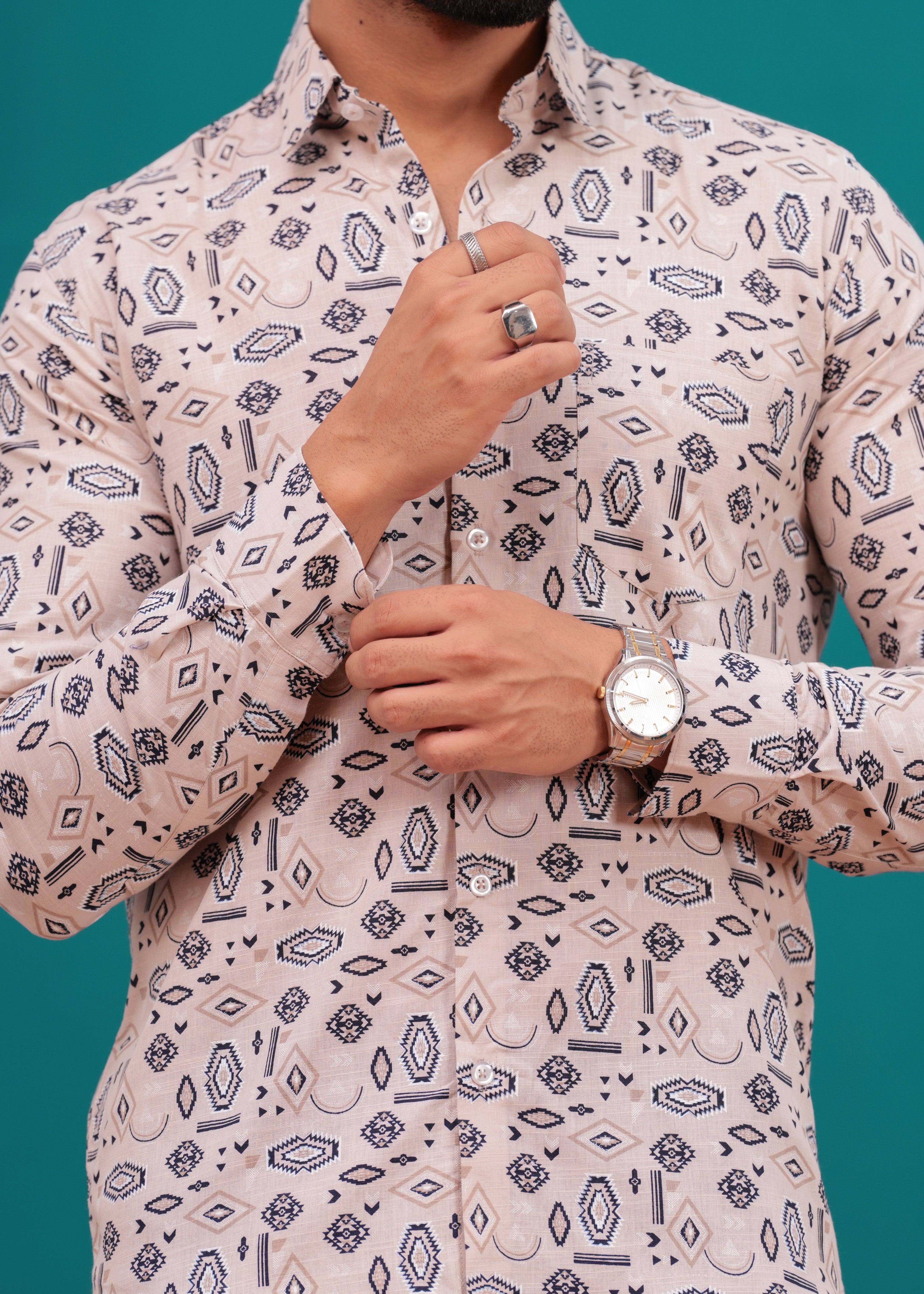SLIM FIT PRINTED MENS SHIRT
