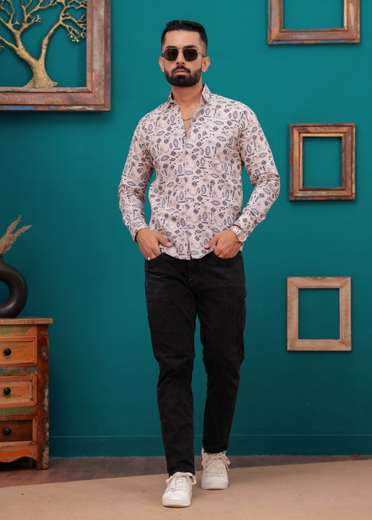 SLIM FIT PRINTED MENS SHIRT