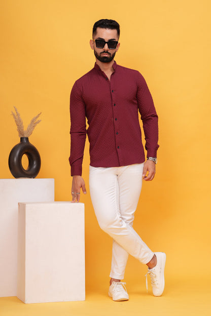 CHEERYWOOD TEXTURED SLIM FIT SHIRTS