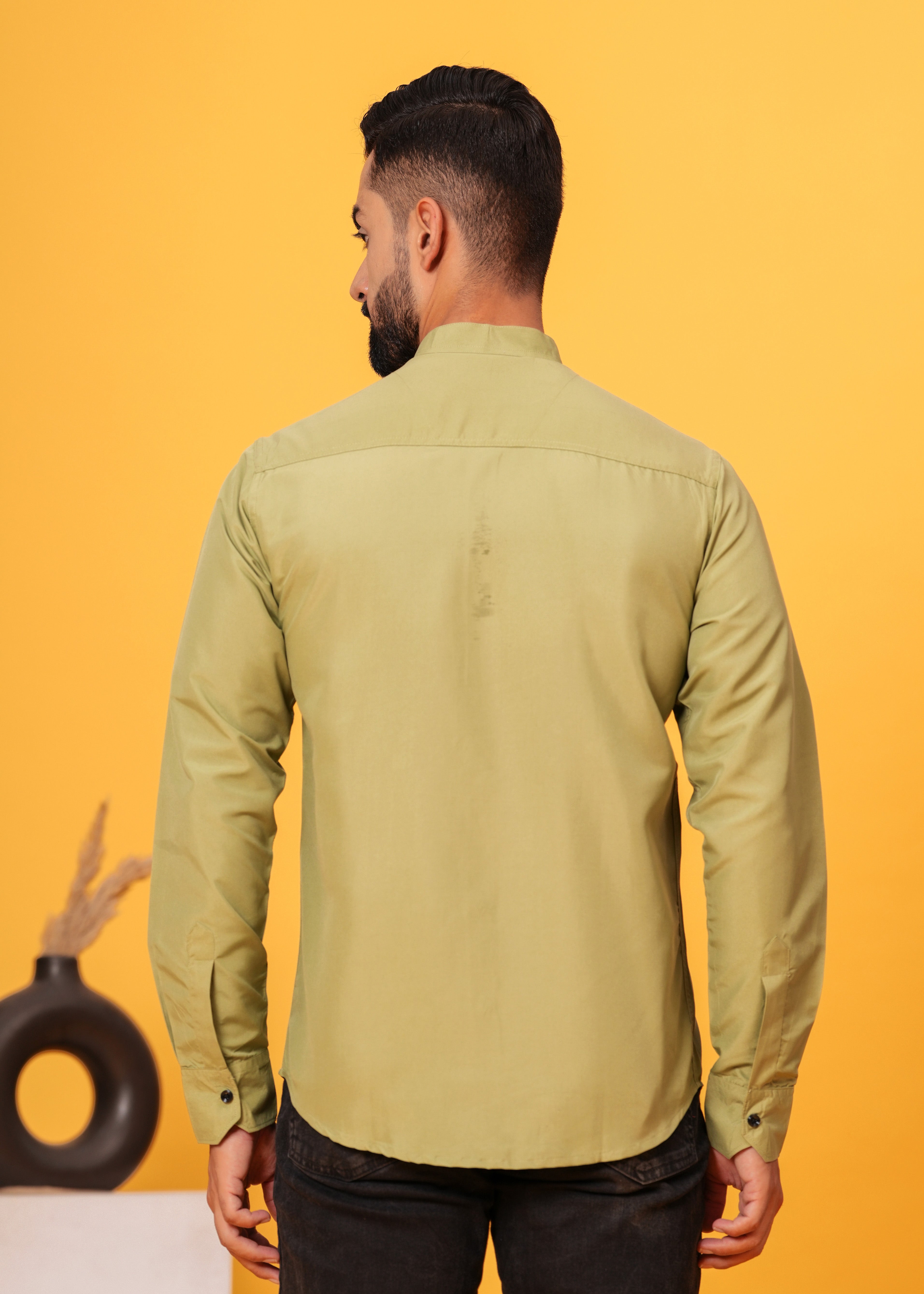 OLIVE GREEN SOLID SHIRT