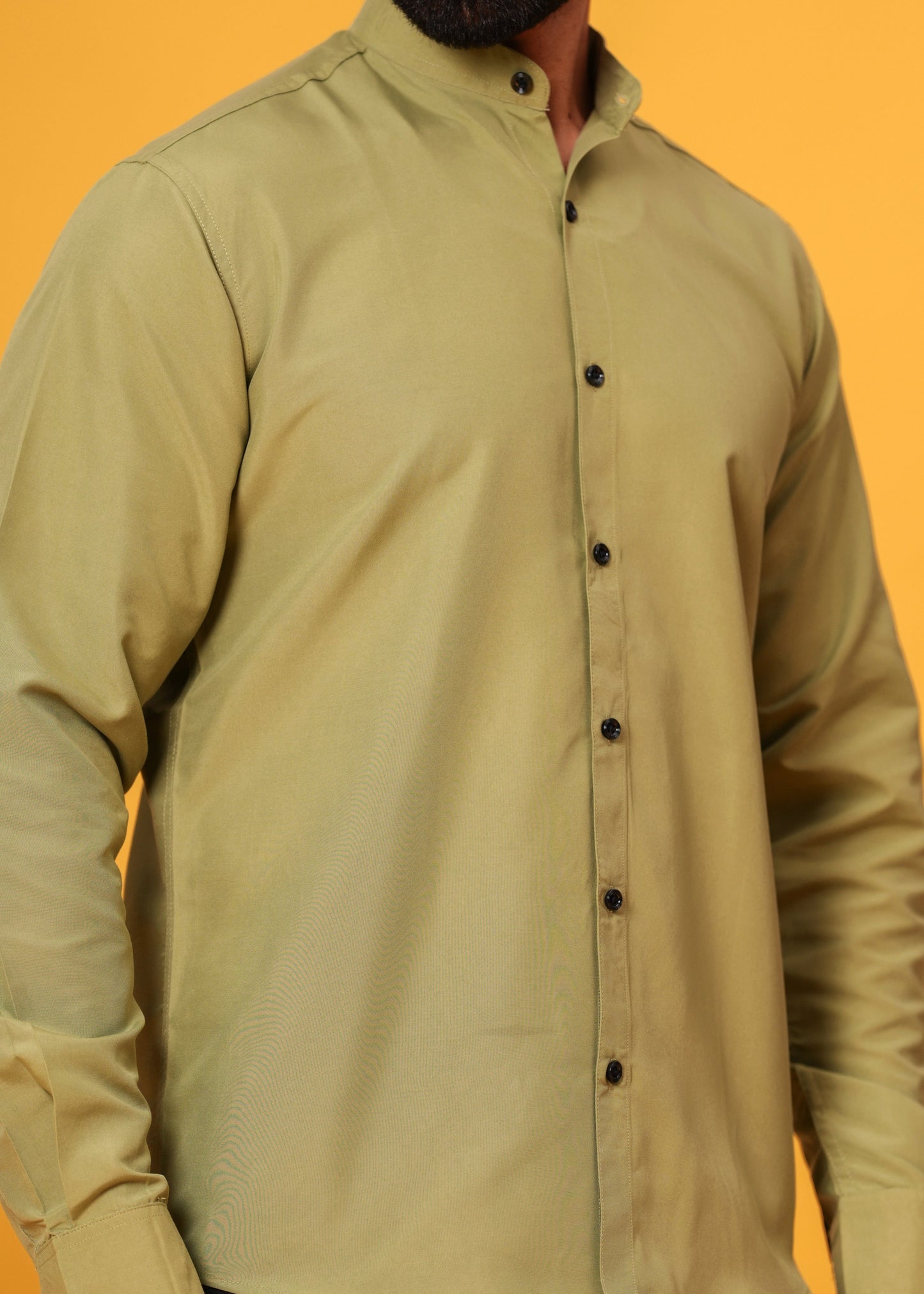 OLIVE GREEN SOLID SHIRT