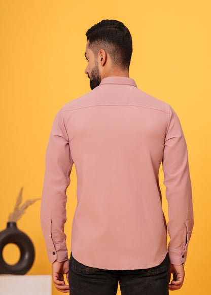 STICK PINK Textured Shirt