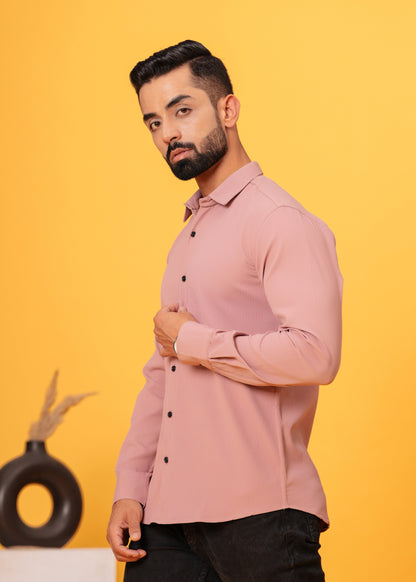 STICK PINK Textured Shirt