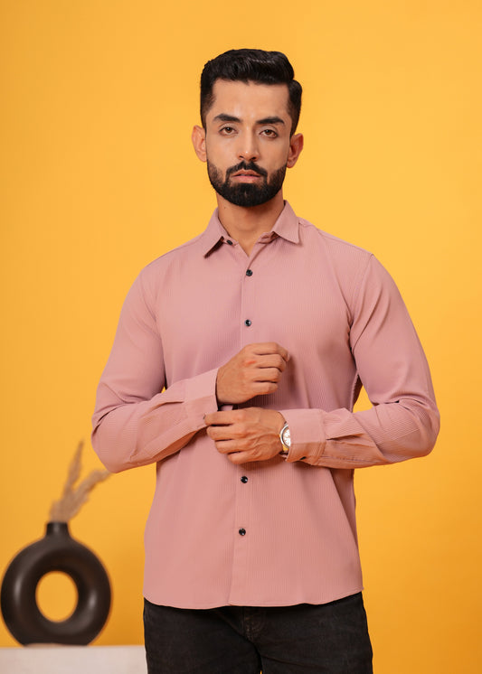STICK PINK Textured Shirt