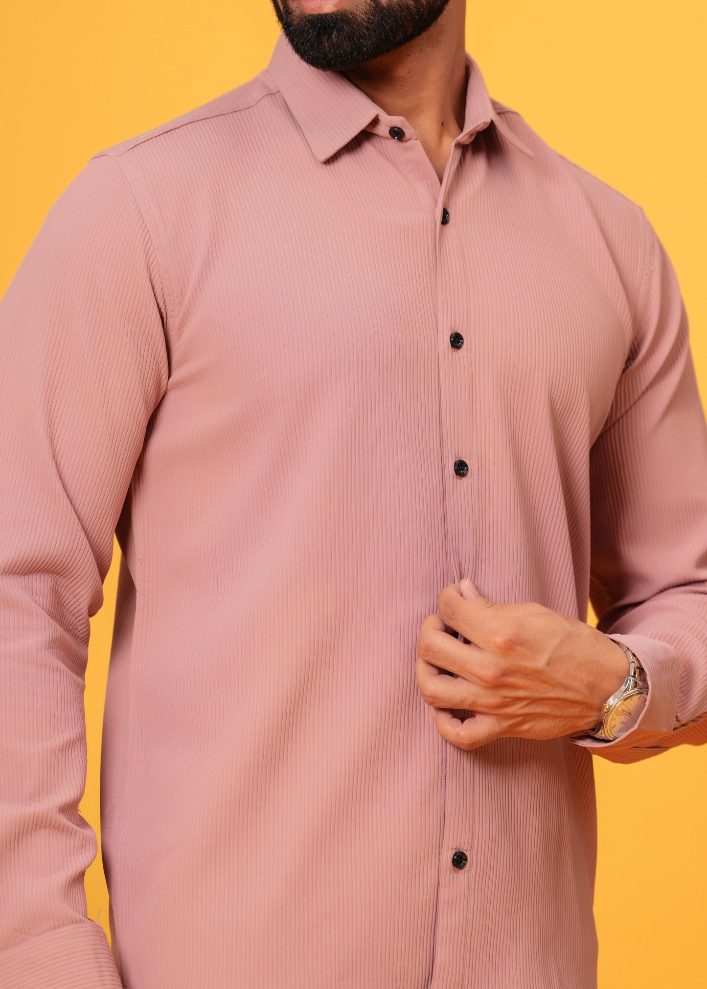 STICK PINK Textured Shirt