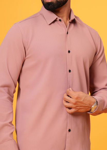 STICK PINK Textured Shirt