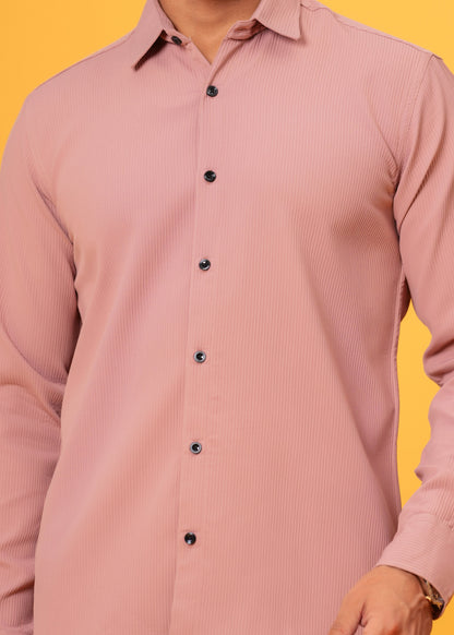 STICK PINK Textured Shirt