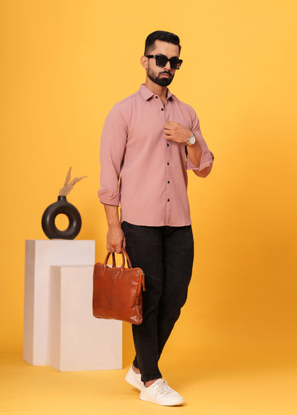 STICK PINK Textured Shirt