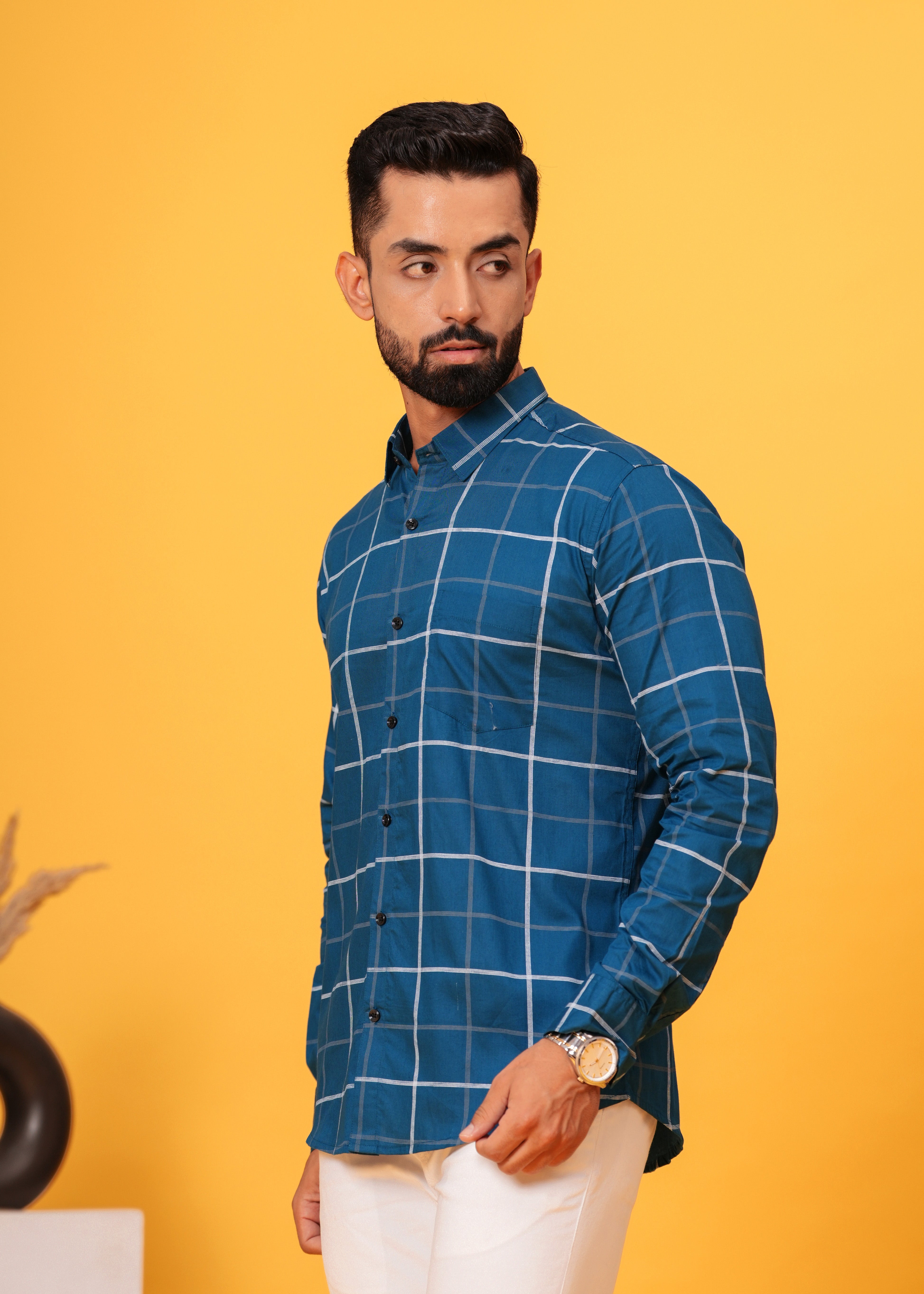 BLUE CHECKS COTTON SHIRT