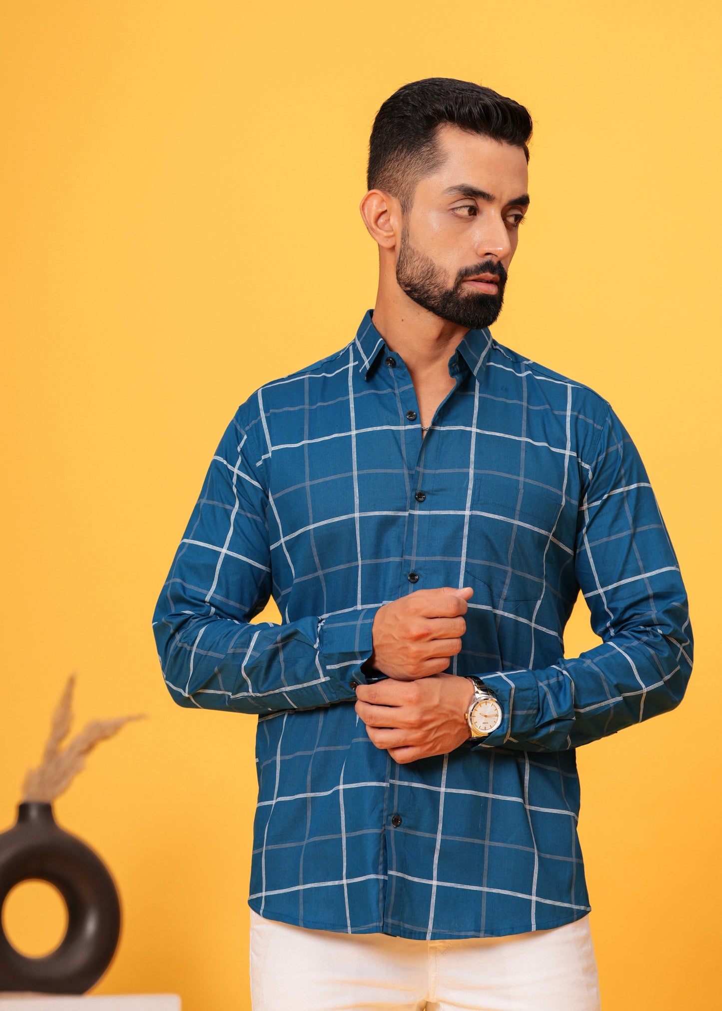 BLUE CHECKS COTTON SHIRT