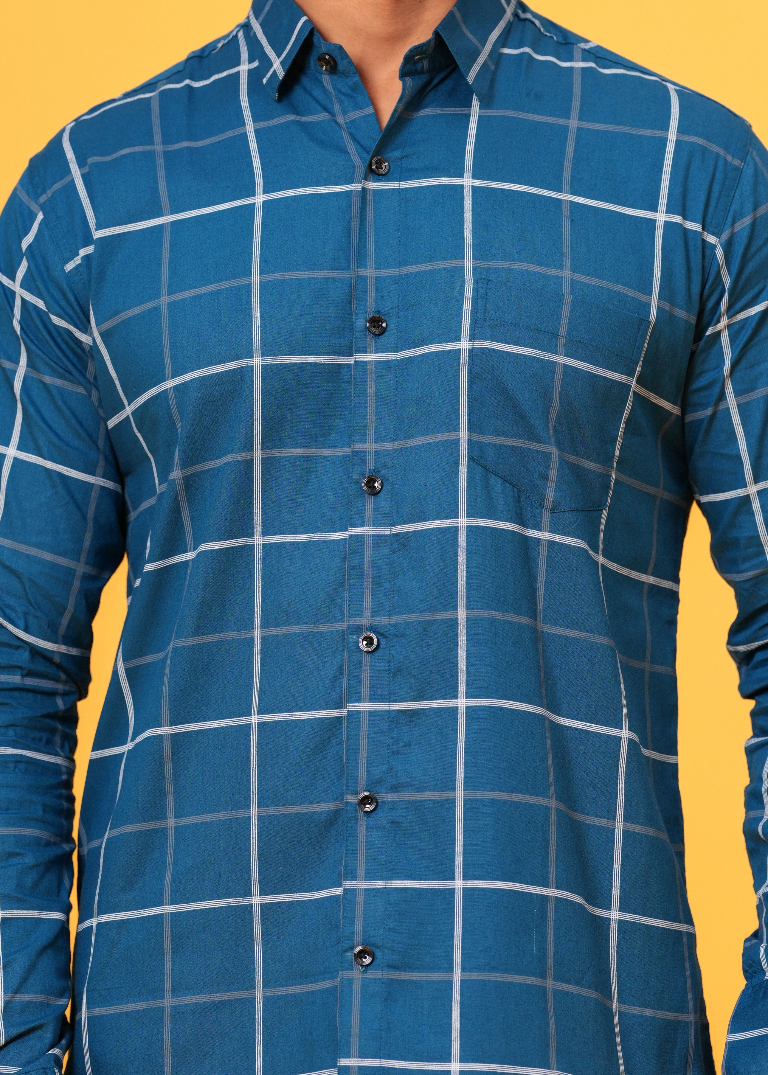BLUE CHECKS COTTON SHIRT