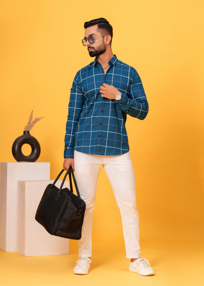BLUE CHECKS COTTON SHIRT
