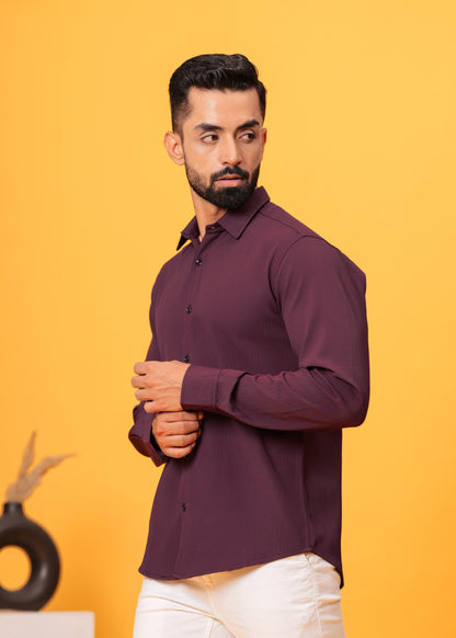 Wine Textured Shirt