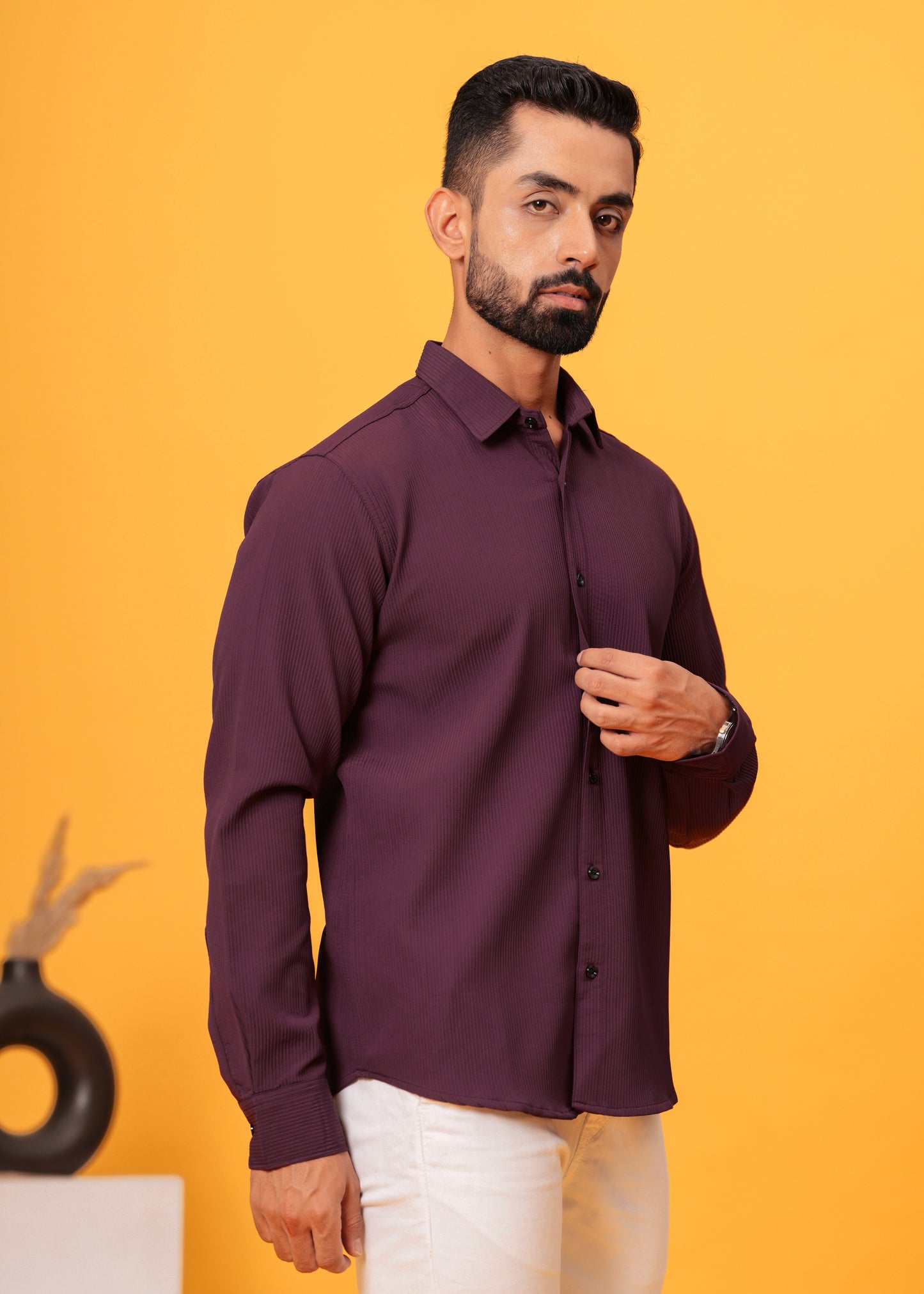 Wine Textured Shirt