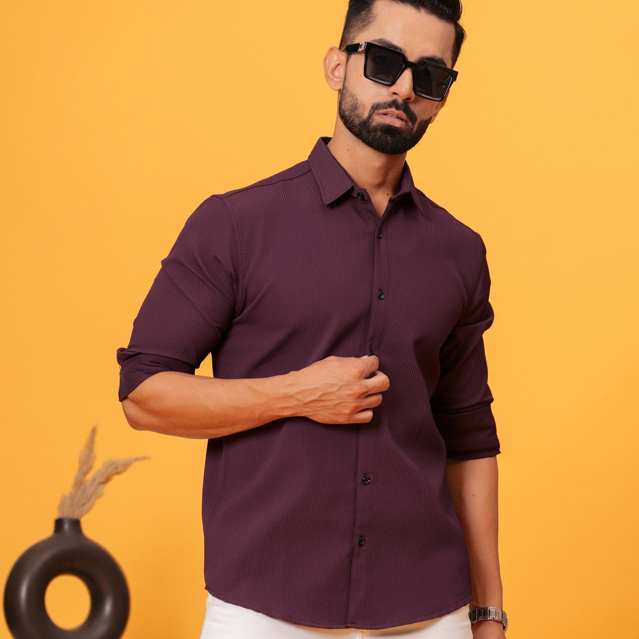 Wine Textured Shirt