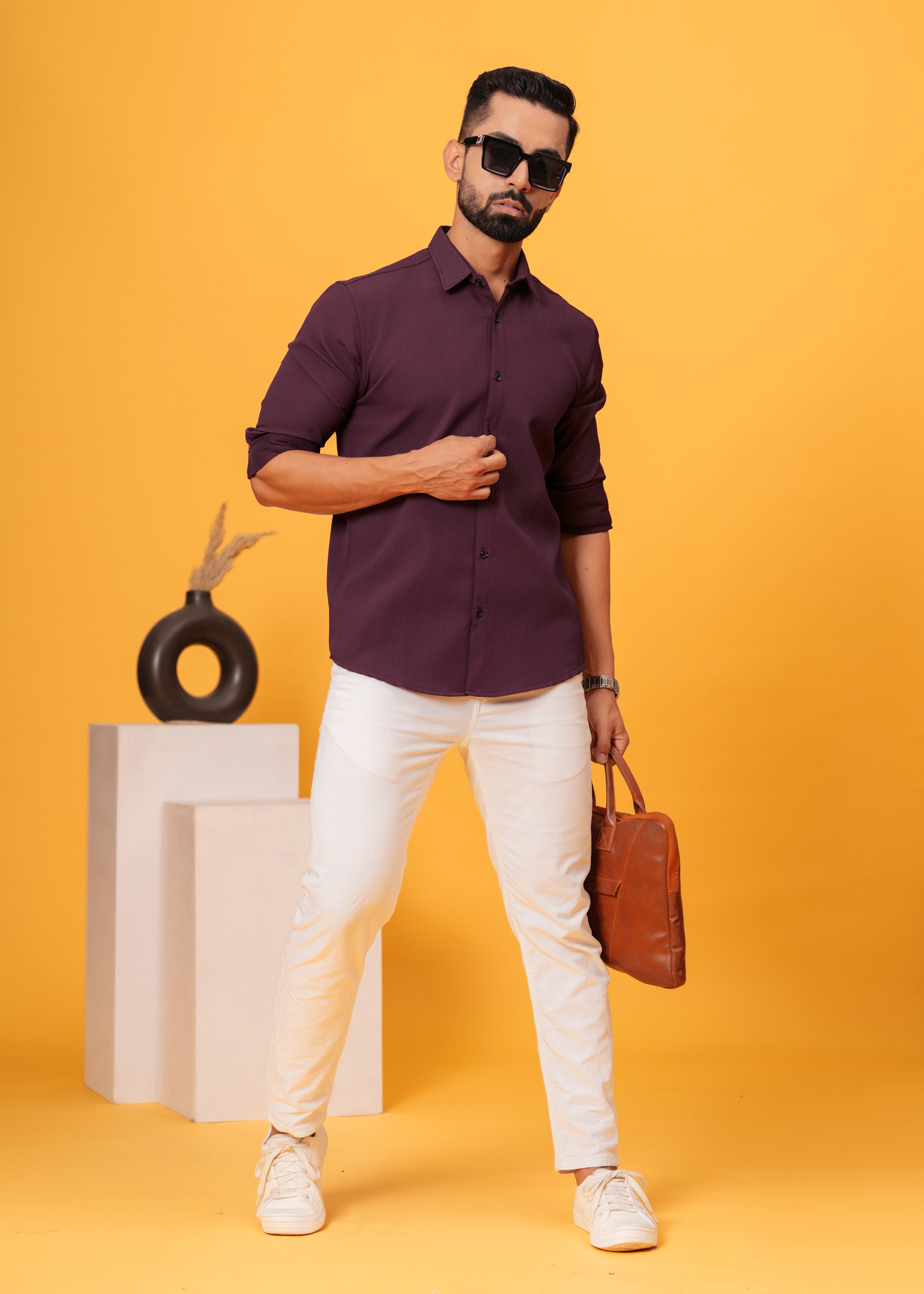 Wine Textured Shirt