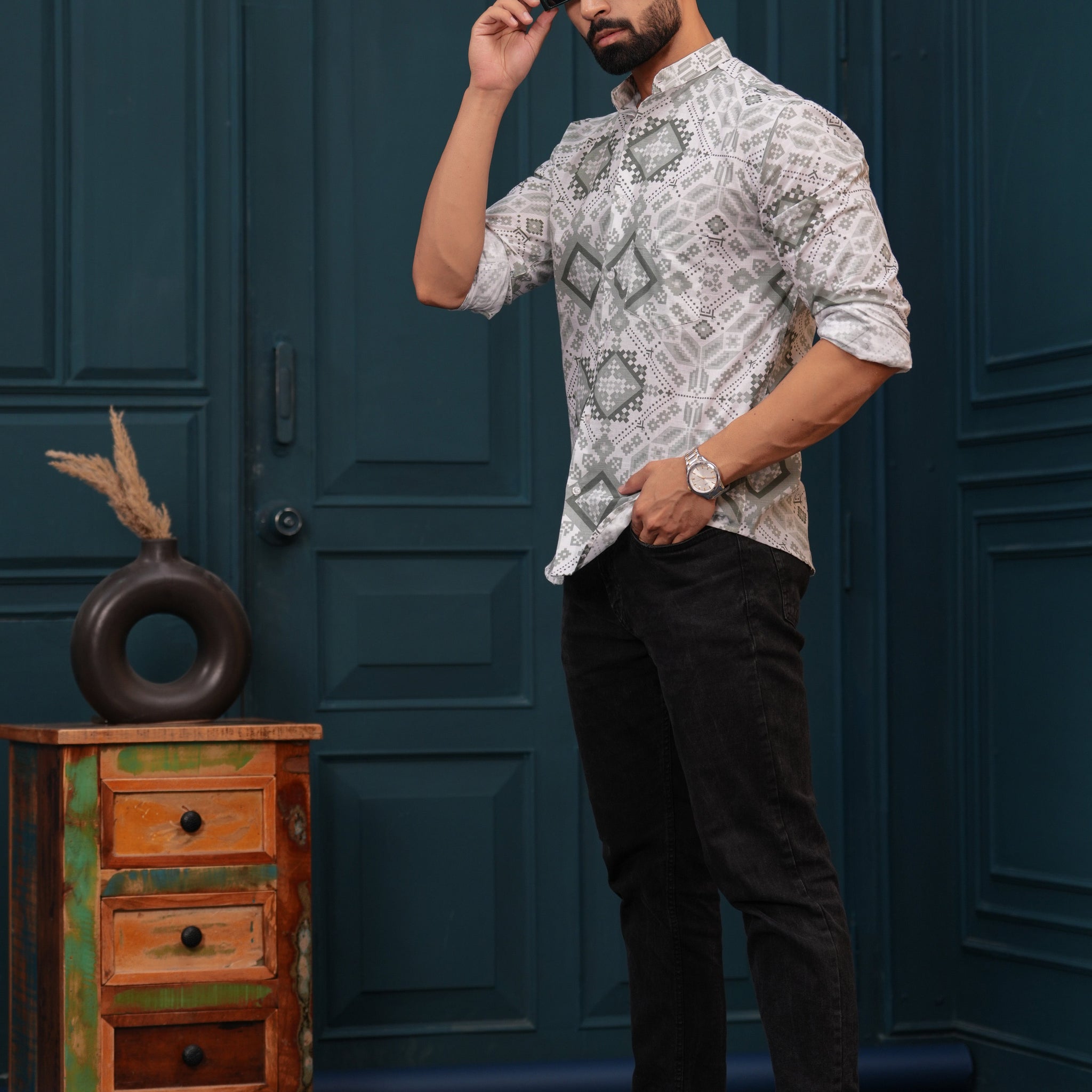 GREEN FALCON PRINTED SHIRT