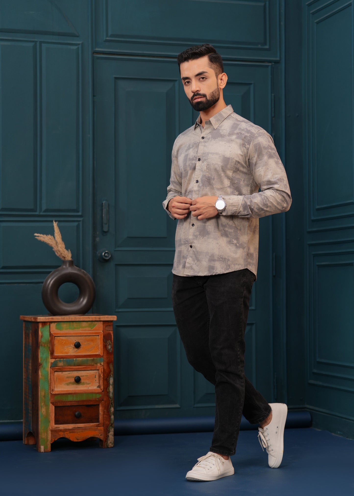 OYSTER BROWN FULL SLEEVES SHIRT